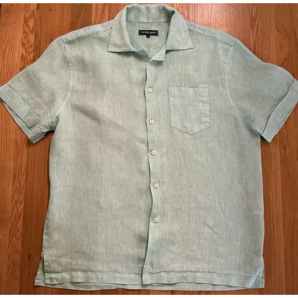 Frescobol Carioca Other - Frescobol Carioca Large Linen Short Sleeve Shirt Mint Green Quiet Luxury Resort